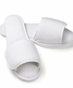 OPEN TOE VELCRO TERRY SLIPPERS