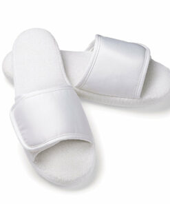 OPEN TOE VELCRO MICROFIBER SLIPPERS