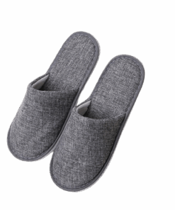 Closed Toe Cotton linen slippers - Grey