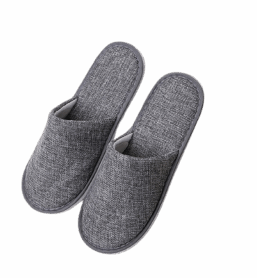 Closed Toe Cotton linen slippers - Grey