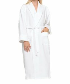 100% Turkish Cotton Waffle With Velour Shawl Robe