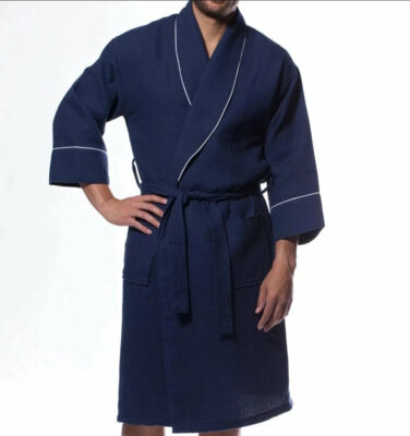 Waffle Shawl Long Square Pattern mens Robe