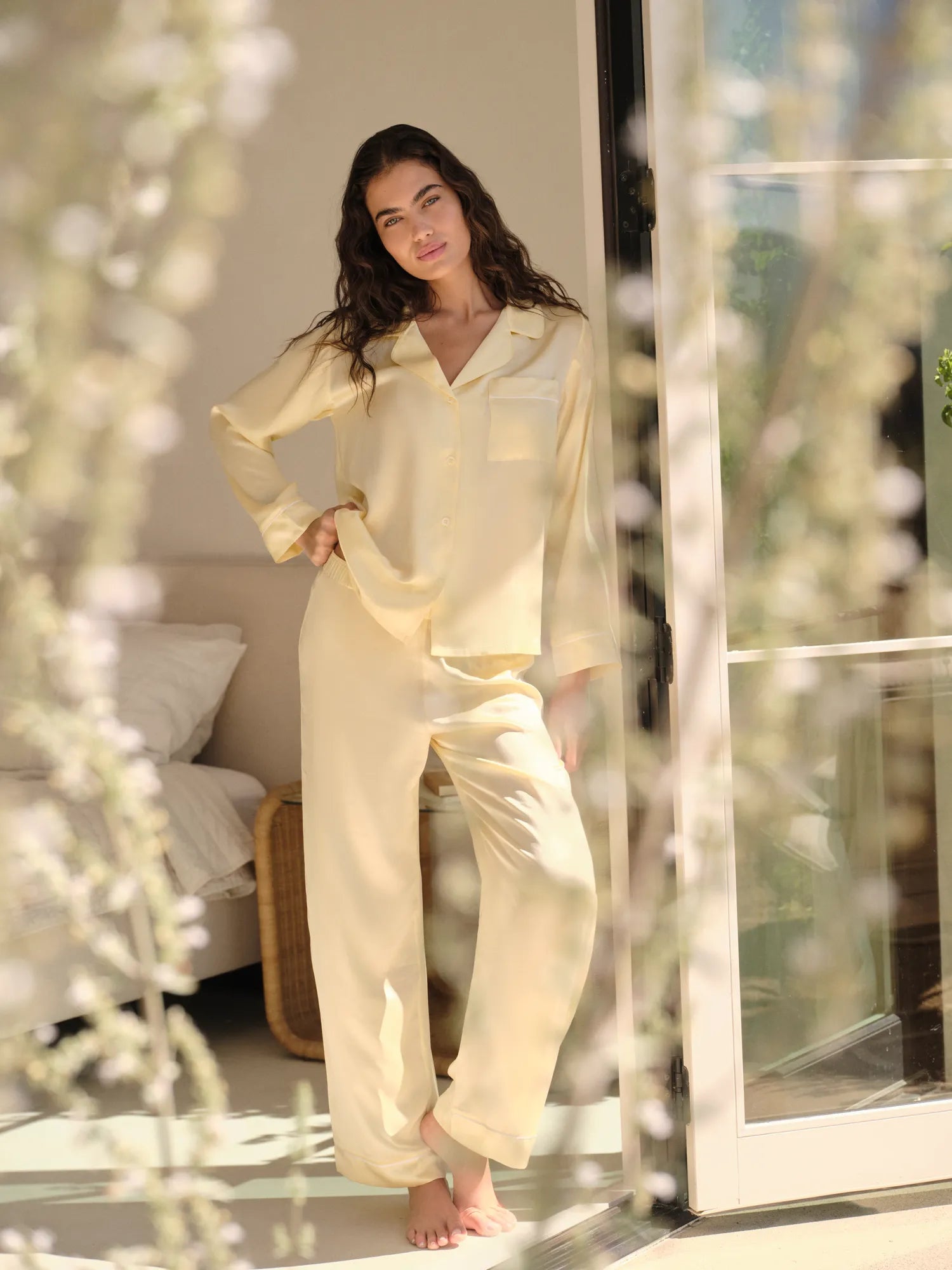 Inez Washable Silk Long PJ Set #13