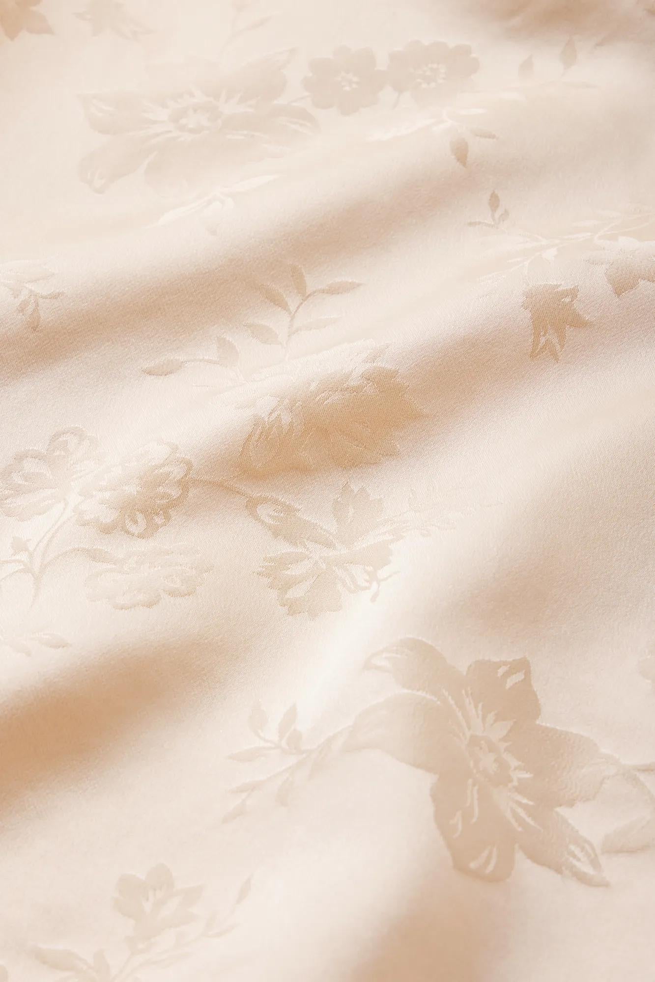 Inez Washable Silk Jacquard Relaxed Wide Leg Pant PJ Set