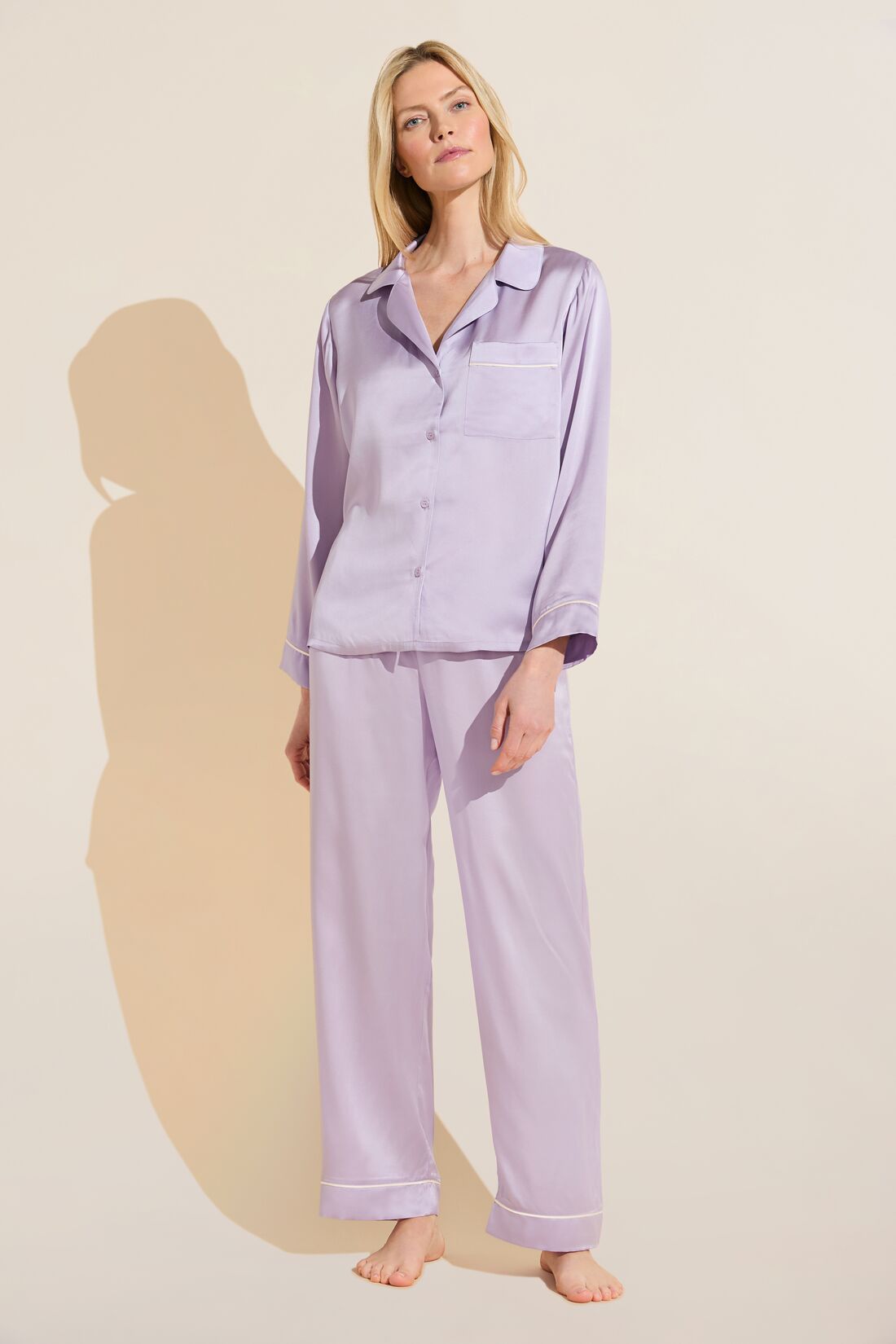 Inez Washable Silk Long PJ Set #6