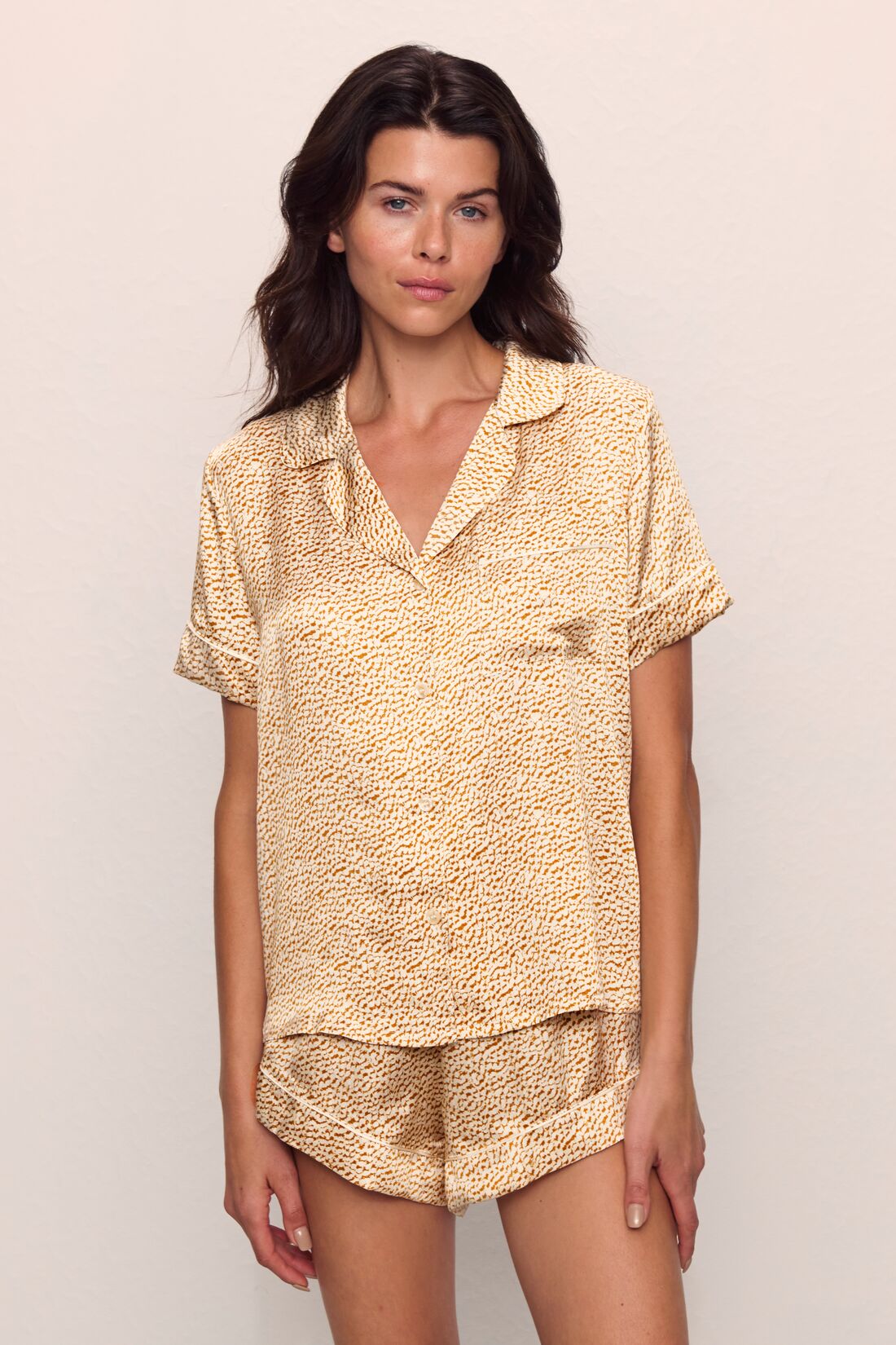 Inez Washable Silk Printed Short PJ Set