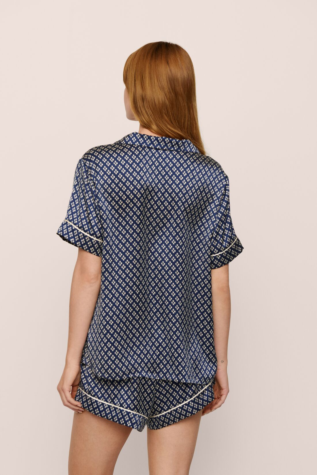 Inez Washable Silk Printed Short PJ Set - X-Small