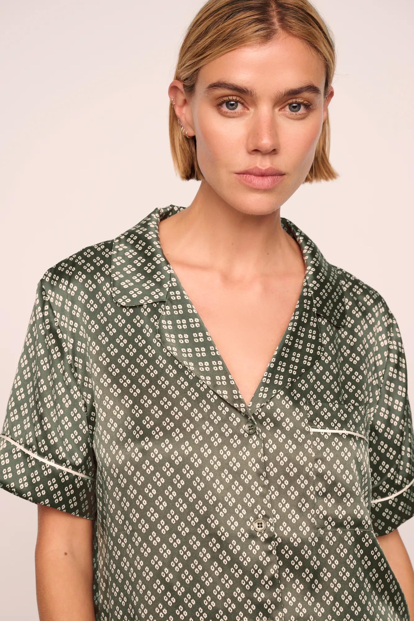 Inez Washable Silk Printed Short PJ Set #18