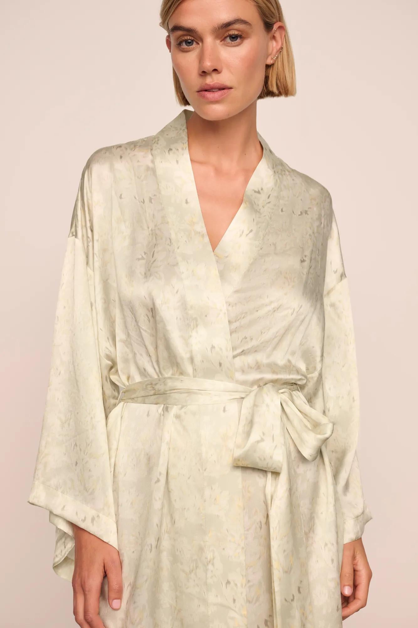 Inez Washable Silk Printed Robe